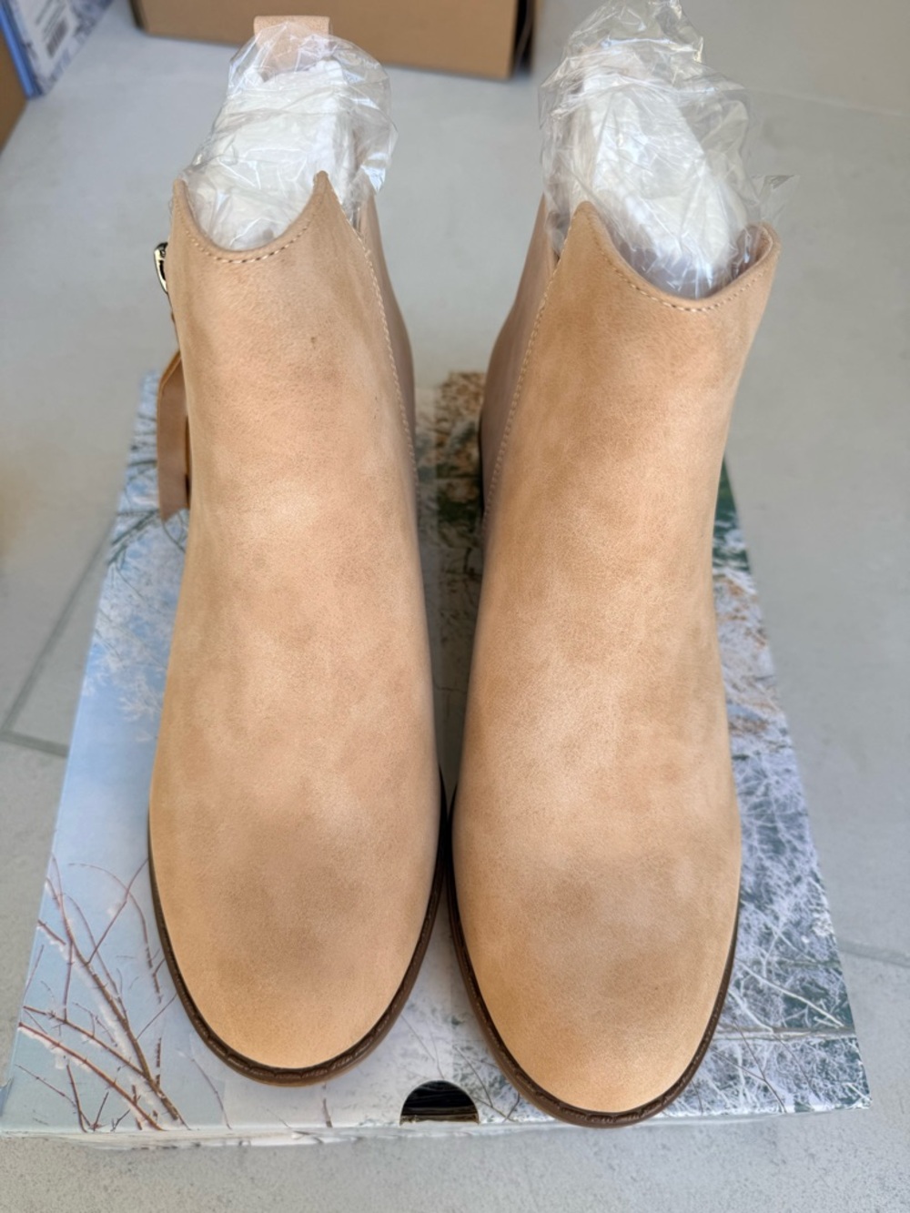 Women's Beige/Tan Ankle Boots - Classic Chic Slip-On